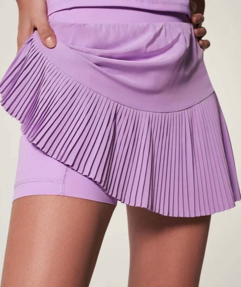 Spanx Yes, Pleats! 14-inch Athletic Skort in French Lavender - Picture 3 of 9